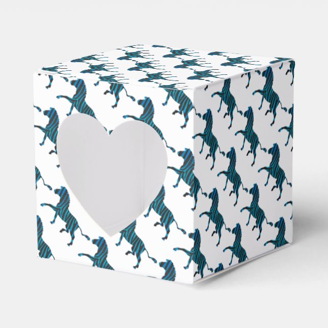 Zebra Black and Blue Silhouette Geschenkschachtel (Vorderseite)