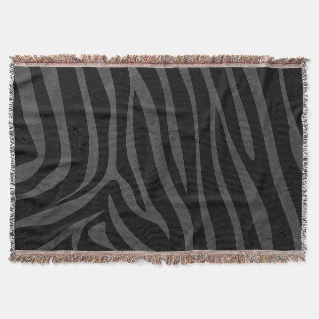 Zebra Black and Gray Print Decke (Vorderseite)