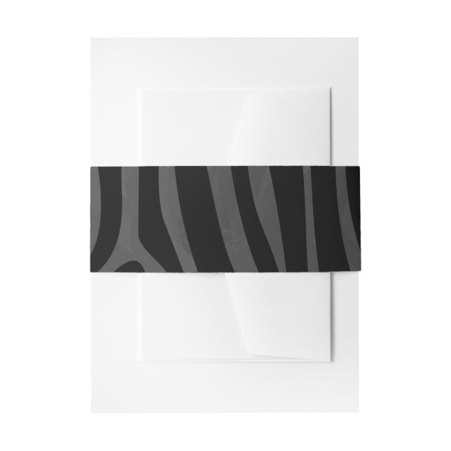 Zebra Black and Gray Print Einladungsbanderole (Vorderseite Beispiel)