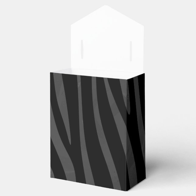 Zebra Black and Gray Print Geschenkschachtel (Geöffnet)