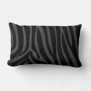 Zebra Black and Gray Print Lendenkissen