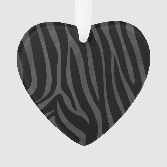 Zebra Black and Gray Print Ornament (Vorderseite)