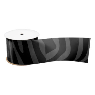 Zebra Black and Gray Print Satinband