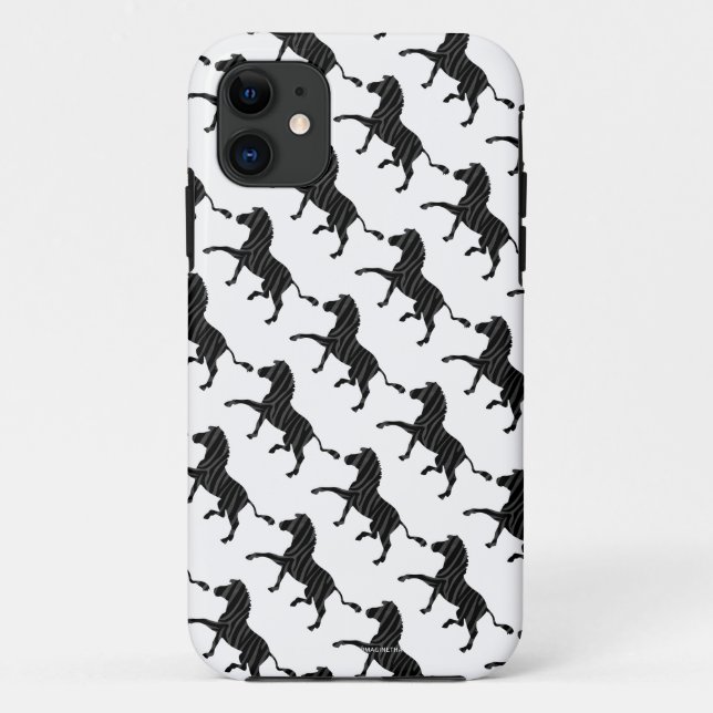 Zebra Black and Gray Print Silhouette Case-Mate iPhone Hülle (Rückseite)