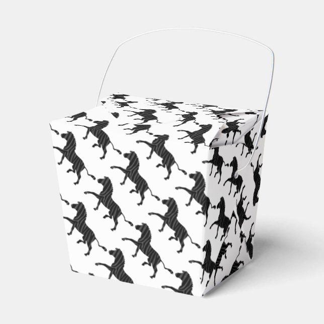 Zebra Black and Gray Print Silhouette Geschenkschachtel (Vorderseite)