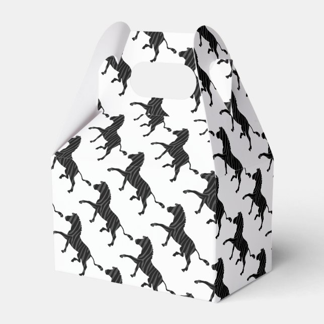 Zebra Black and Gray Print Silhouette Geschenkschachtel (Vorderseite)