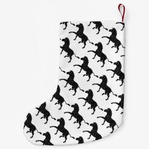 Zebra Black and Gray Print Silhouette Kleiner Weihnachtsstrumpf