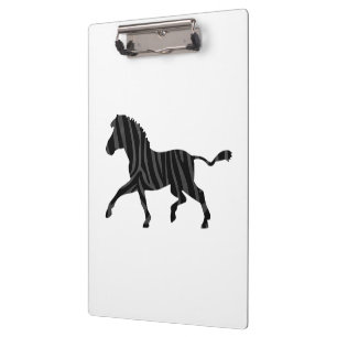 Zebra Black and Gray Print Silhouette Klemmbrett