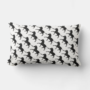 Zebra Black and Gray Print Silhouette Lendenkissen