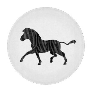 Zebra Black and Gray Print Silhouette Schneidebrett