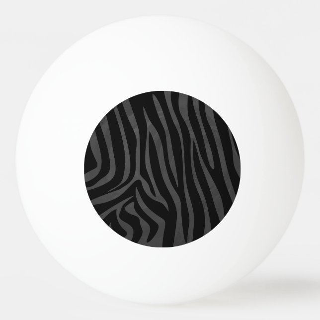 Zebra Black and Gray Print Tischtennisball (Vorderseite)