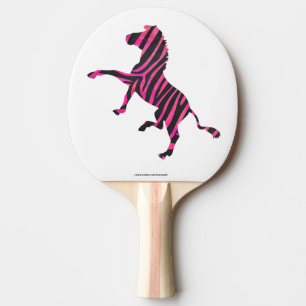 Zebra Black and Hot Pink Silhouette Tischtennis Schläger