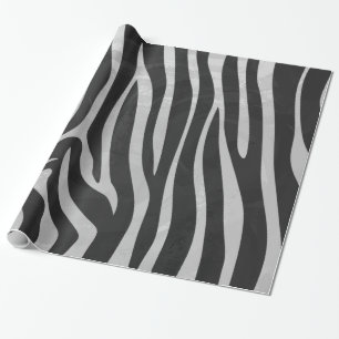 Zebra Black and Light Gray Print Geschenkpapier