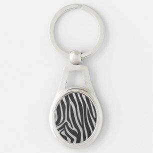 Zebra Black and Light Gray Print Schlüsselanhänger