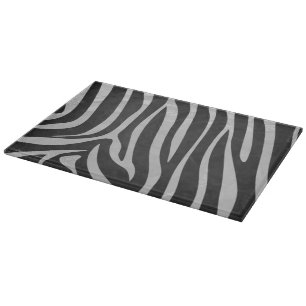 Zebra Black and Light Gray Print Schneidebrett