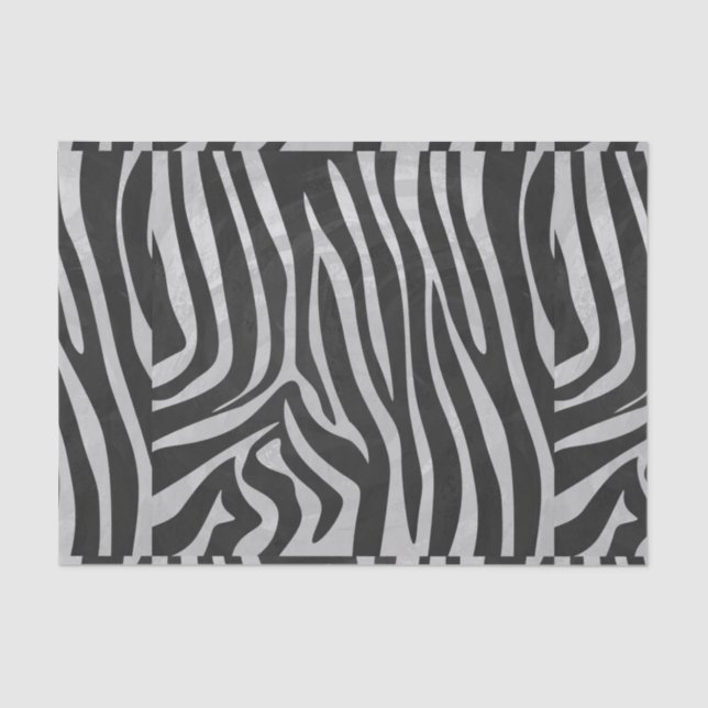 Zebra Black and Light Gray Print Seidenpapier (Vorderseite)