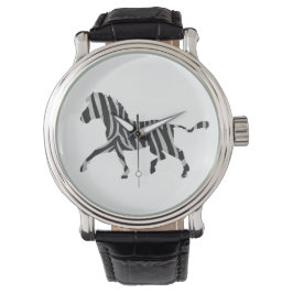 Zebra Black and Light Gray Silhouette Armbanduhr