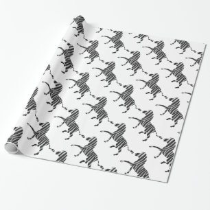 Zebra Black and Light Gray Silhouette Geschenkpapier