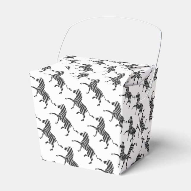 Zebra Black and Light Gray Silhouette Geschenkschachtel (Vorderseite)
