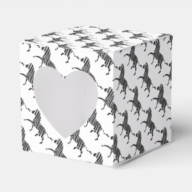 Zebra Black and Light Gray Silhouette Geschenkschachtel (Vorderseite)
