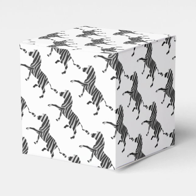 Zebra Black and Light Gray Silhouette Geschenkschachtel (Vorderseite)