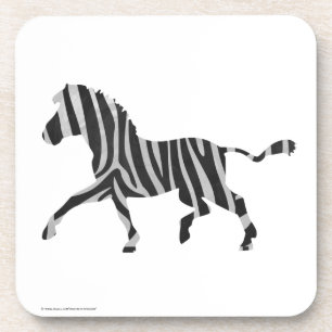 Zebra Black and Light Gray Silhouette Getränkeuntersetzer
