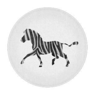 Zebra Black and Light Gray Silhouette Schneidebrett