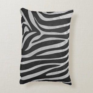 Zebra Black and Light Gray Silhouette Zierkissen