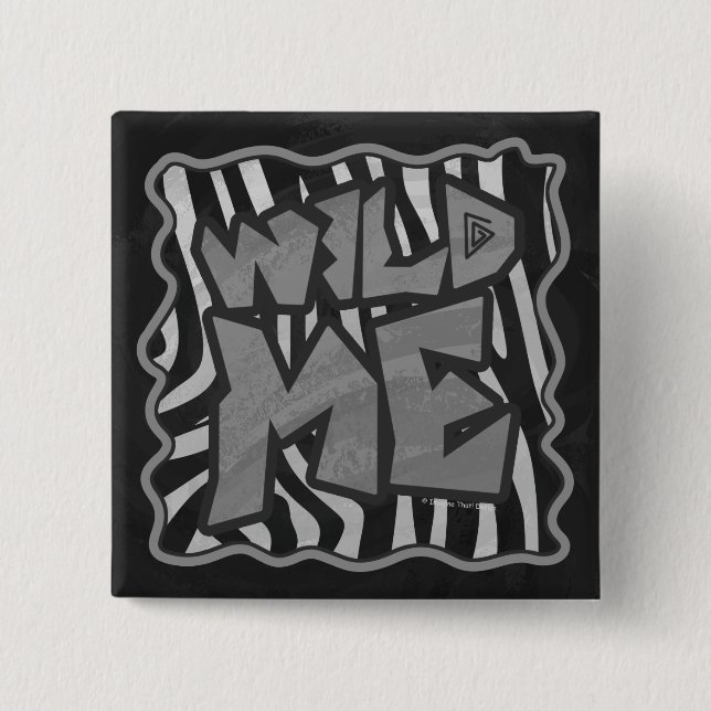 Zebra Black and Light Gray Wild Me Button (Vorderseite)
