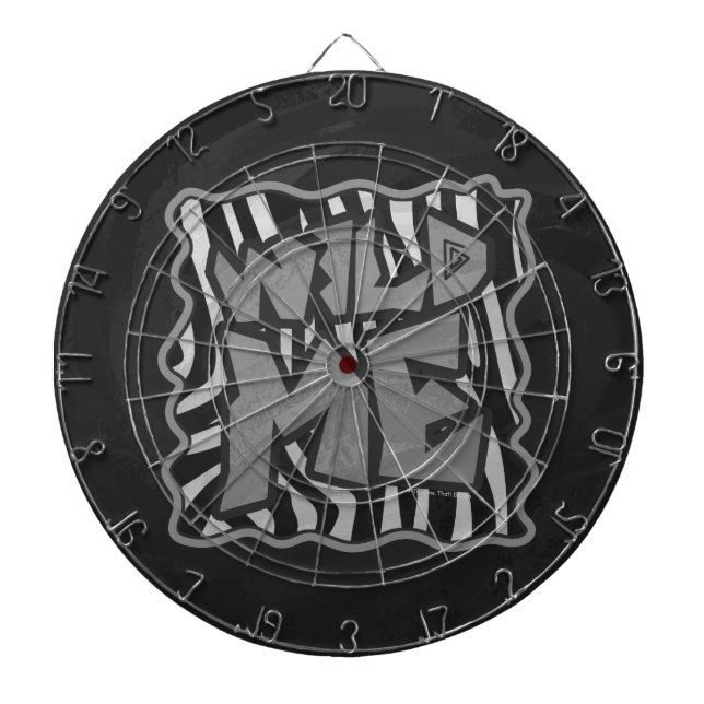 Zebra Black and Light Gray Wild Me Dartscheibe (vorne)