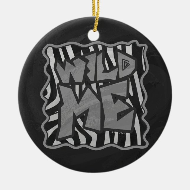 Zebra Black and Light Gray Wild Me Keramikornament (Vorne)