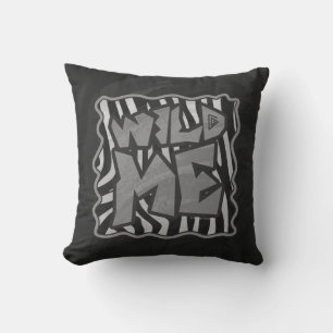 Zebra Black and Light Gray Wild Me Kissen