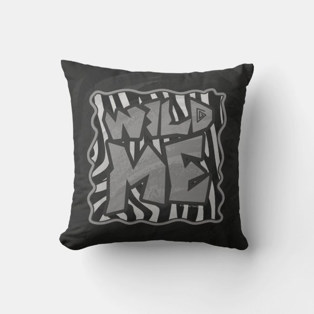 Zebra Black and Light Gray Wild Me Kissen (Vorderseite)