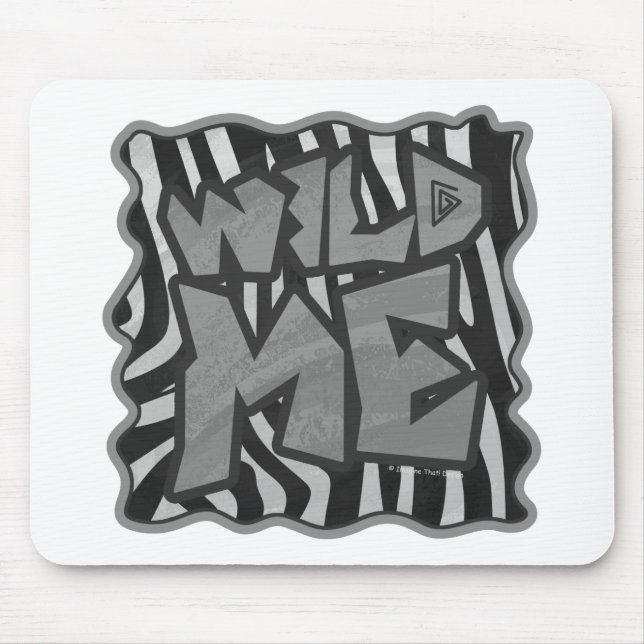 Zebra Black and Light Gray Wild Me Mousepad (Vorne)