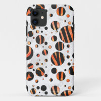 Zebra Black and Orange Polka Dots