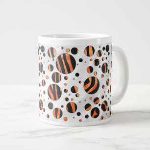 Zebra Black and Orange Polka Dots Jumbo-Tasse