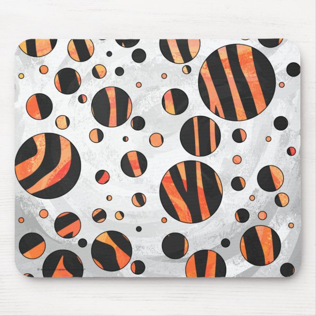 Zebra Black and Orange Polka Dots Mousepad (Vorne)
