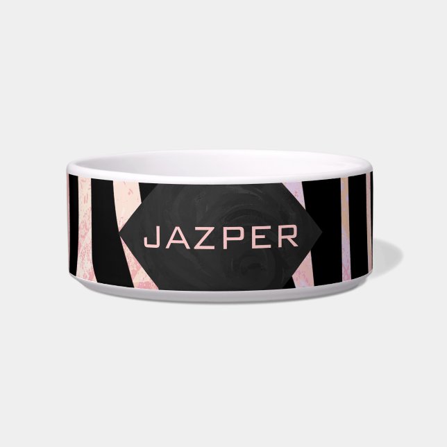 Zebra Black and Pink Monogram Napf (Vorderseite)