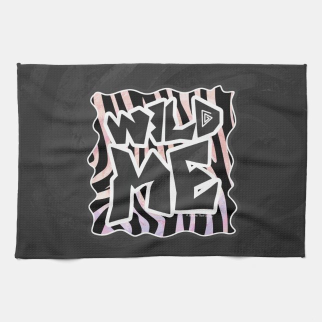 Zebra Black and Pink Wild me Handtuch (Horizontal)
