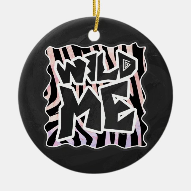 Zebra Black and Pink Wild me Keramik Ornament (Vorne)