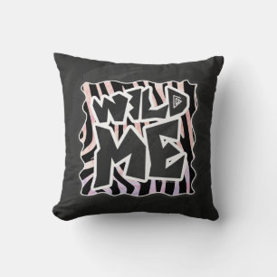 Zebra Black and Pink Wild me Kissen
