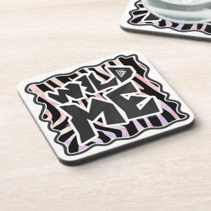 Zebra Black and Pink Wild me Untersetzer