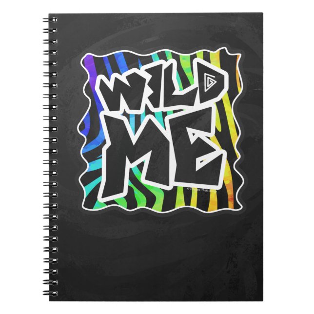 Zebra Black and Rainbow Wild Me Notizblock (Vorderseite)