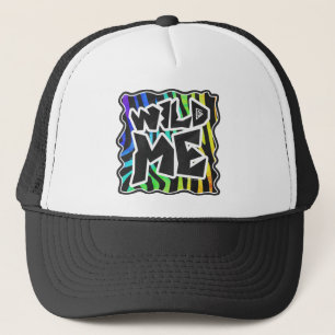 Zebra Black and Rainbow Wild Me Truckerkappe