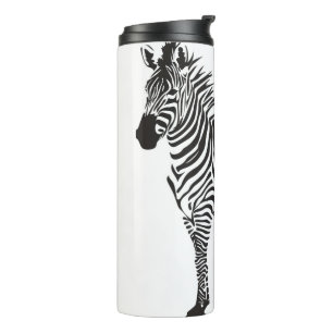 Zebra Black and White Minimalism Thermosbecher
