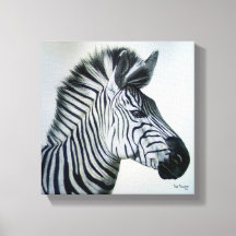 Zebra Black and White Portrait Small
