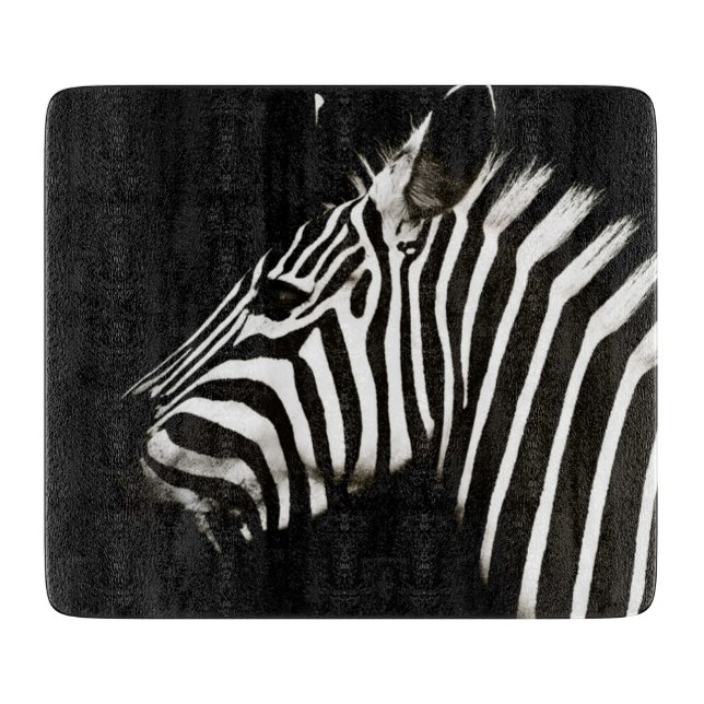 Zebra Black and White Stripes Animal Schneidebrett (Vorderseite)