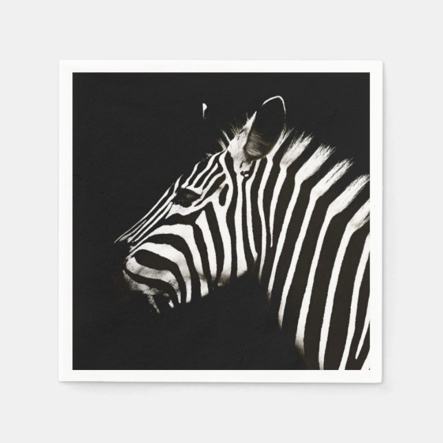 Zebra Black and White Stripes Animal Serviette (Vorderseite)