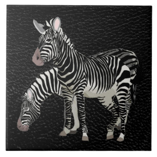 Zebra Black Leather Decorative Keramik Tile Fliese