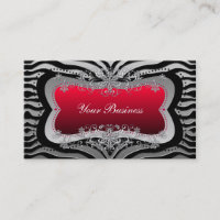 Zebra Black Red Silver Elegantes Business